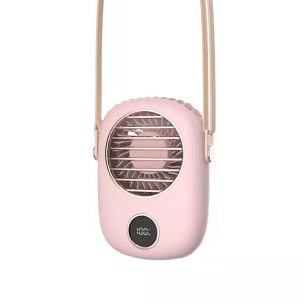 

Third Gear Strong Wind USB Charging F9 Digital Display Power Hanging Waist Mute Fan With Stand And Adjustable Hanging Rope