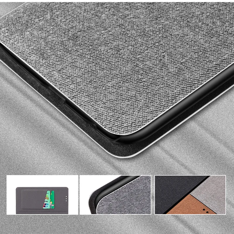 Flip PU Leather Case For Oneplus 7T 7 T Cortical Texture Phone One Plus 1+7T Cover With Card Slot | Мобильные телефоны и