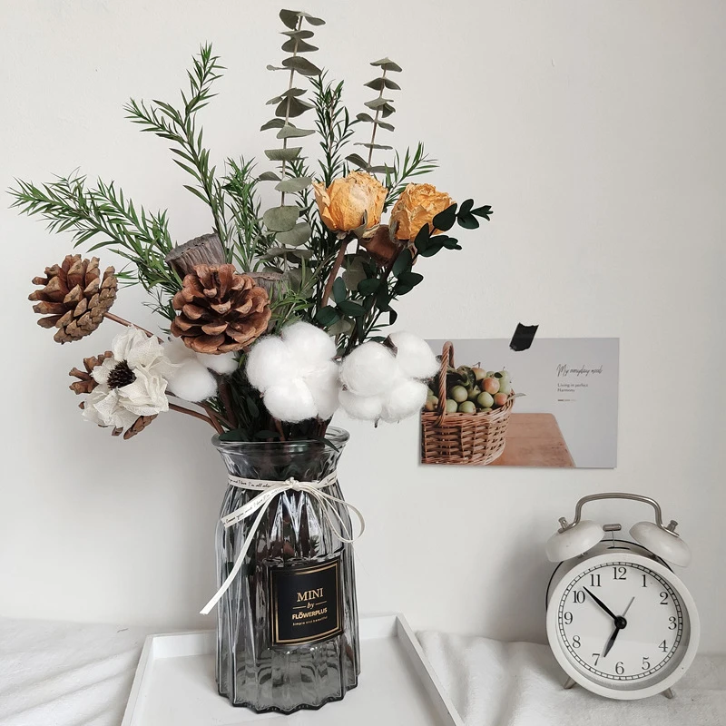 

Dried Flower Bouquet Ornaments DIY Hand-Dried Flowers Furnishings Decoration for Home Living Room Garden D1