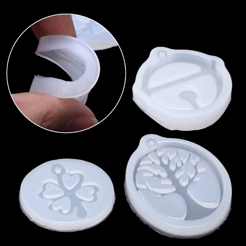 

UV Resin Jewelry Liquid Silicone Mold Clover Bell Tree Frame DIY Jewelry Pendant