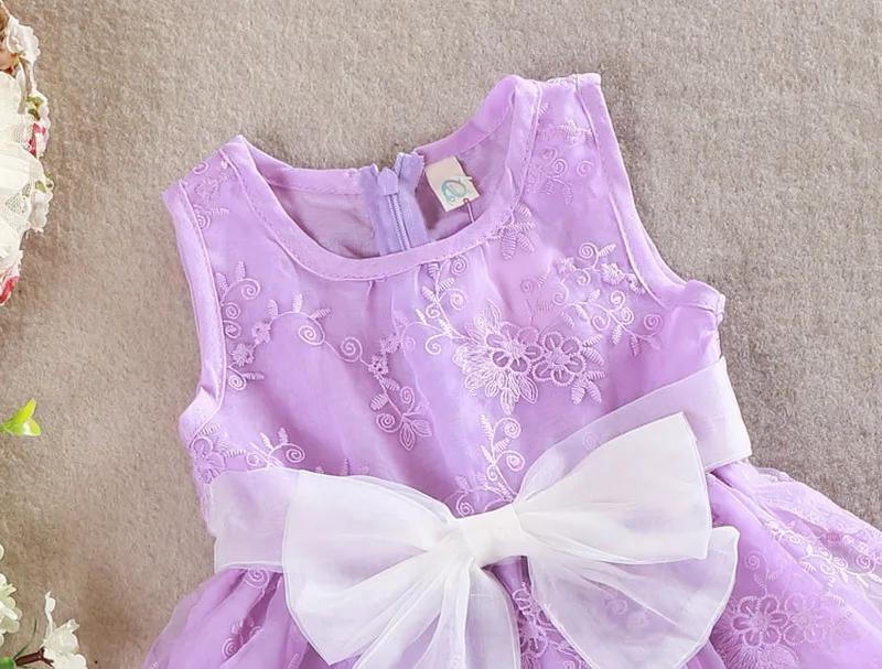 Детское платье с цветочной вышивкой без рукавов|lace dresses for girls|dresses girlskids lace dress |