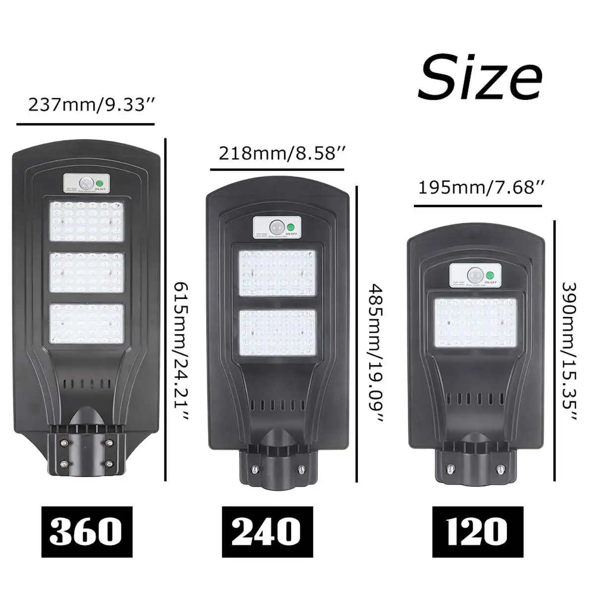 

120W/240W/360W LED Solar Lamp Wall Street Light IP65 Super Bright Radar PIR Motion Sensor Security Lamp for Outdoor Garden