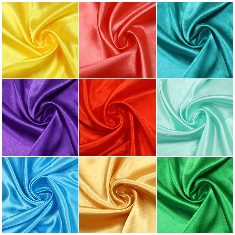 

24 Color Soft Satin Fabric Highend Satin Simulation Silk Cloth Party Decoration DIY Clothing Sewing Fabric Background Accessorie