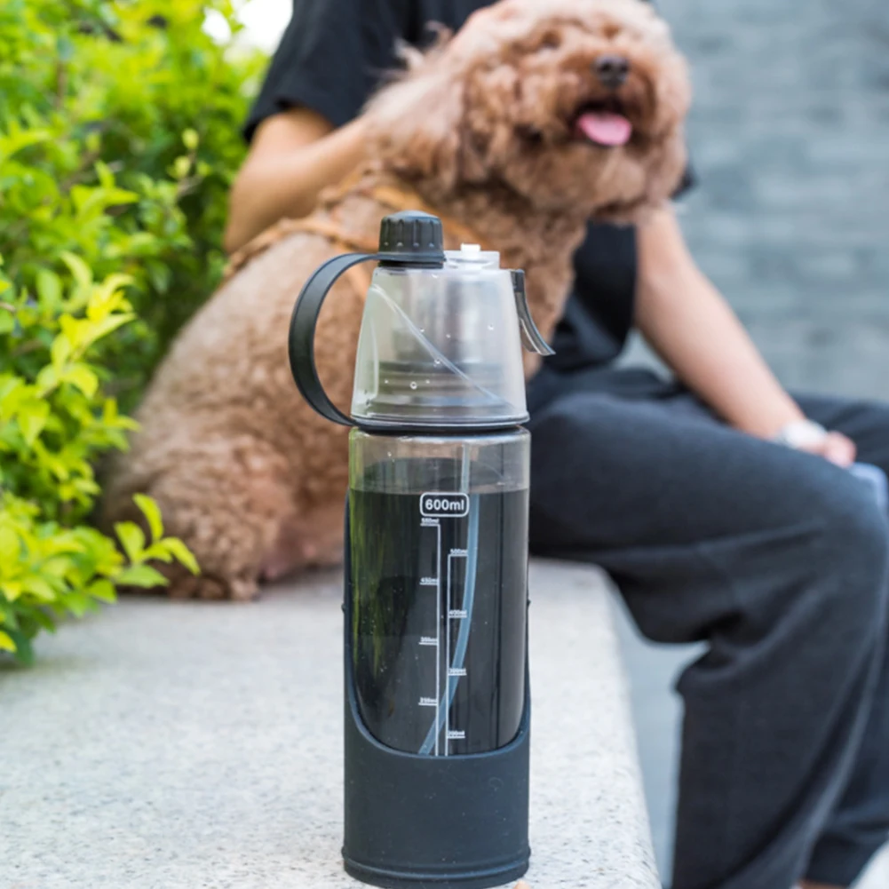 Бутылка для воды двойного назначения людей домашних животных дорожная бутылка 600