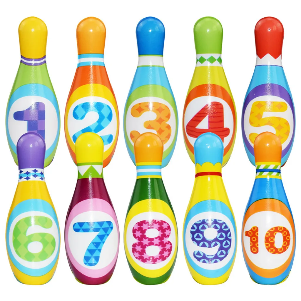 

Bowling Set Toy 10 Colorful Soft Foam Bowling Pins 2 Ball Indoor Toys Toss Ball Indoor Outdoor Toys Party Fun Family Game Gifts
