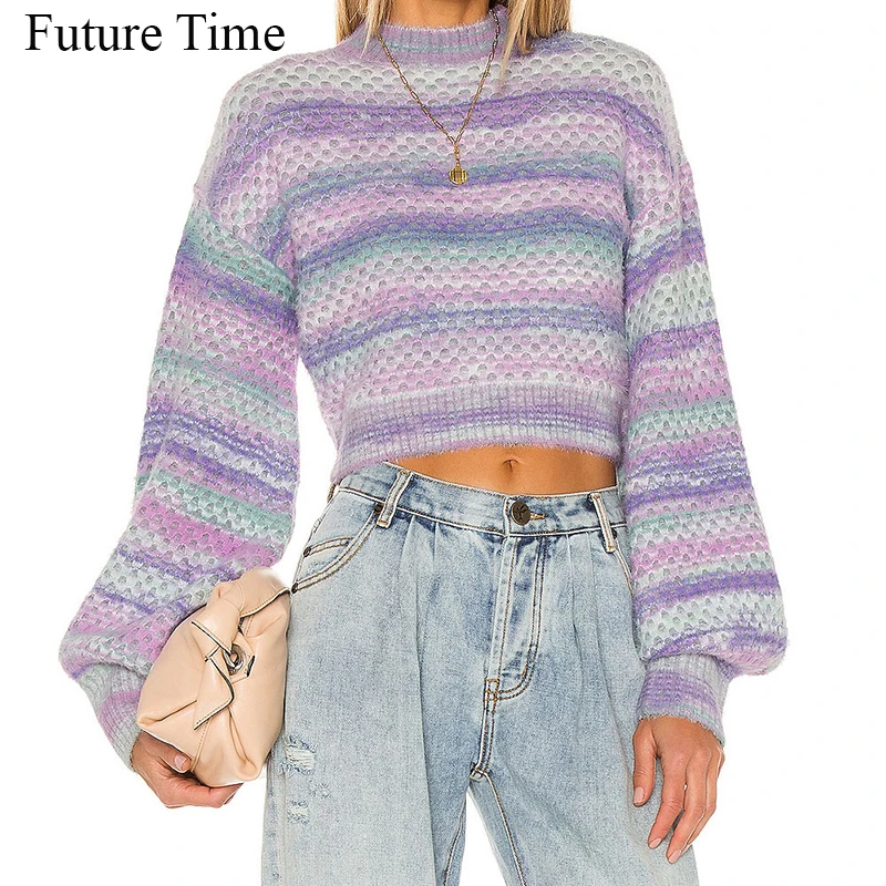 

Женский свитер в полоску, свободный трикотажный пуловер с длинным рукавом, женская верхняя одежда на пуговицах, шикарные топы SS1442