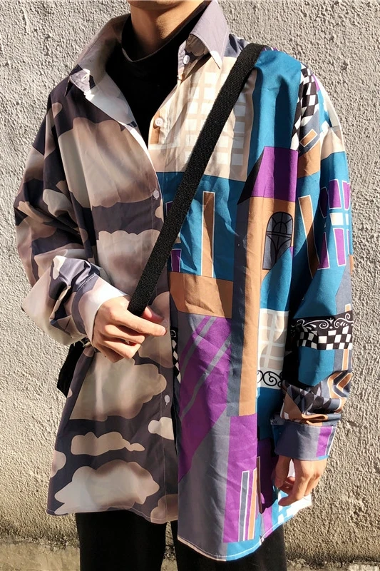 Neploe BF стильная женская модная рубашка винтажная цифровая печать blusas Корейская Повседневная Блузка с длинным рукавом рубашки женские топы 38376