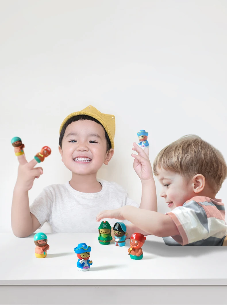 BabyGo 5 шт. Детские интерактивные пальчиковые куклы Мягкие Резиновые Милые Мультяшные динозавры, игрушки для мальчиков и девочек, пальчиковые куклы