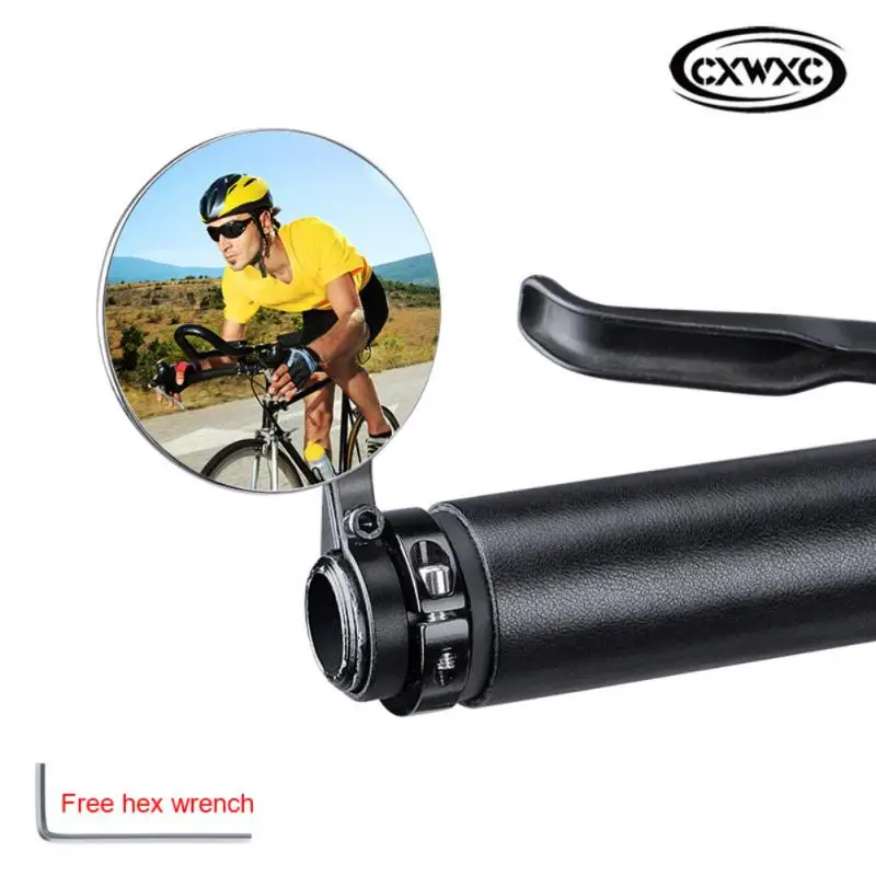 

CXWXC Bicycle Mirror Handlebar Plug Convex Mirror Reflector With Light Cycling Supplies Rear View Mirror Bike Accessories