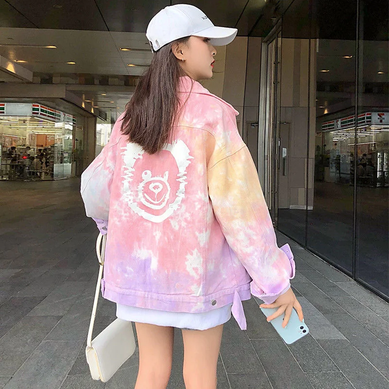 Новинка Весна 2021 свободная джинсовая куртка в Корейском стиле женская