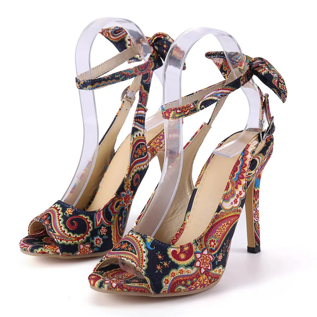 

Женские босоножки на высоком каблуке; Летние вечерние туфли с открытым носком в стиле ретро; Пикантные туфли на очень высоком каблуке с откр...