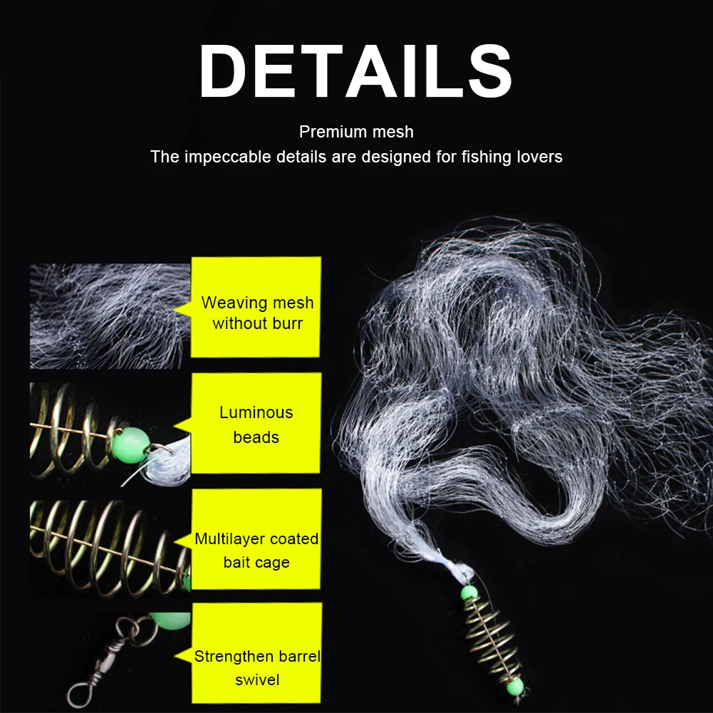Multi Size Fishing Net Trap Mesh Luminous Netting Fishnet Tackle Design Copper Spring Shoal Cast Nets For Fishing Traps