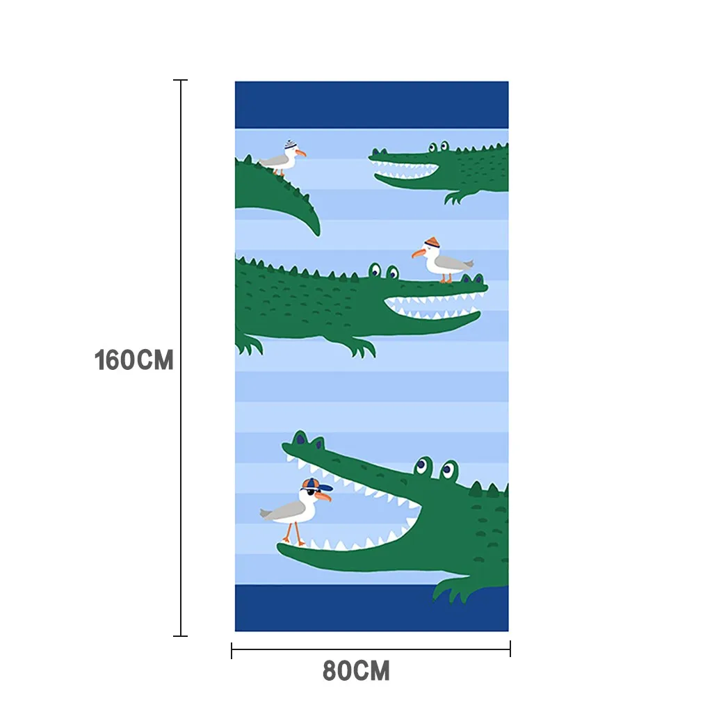 

160*80cm Summer Beach Towel Active Printed Cotton Thickened Bath Towels Quick Dry Travel Blanket For women men