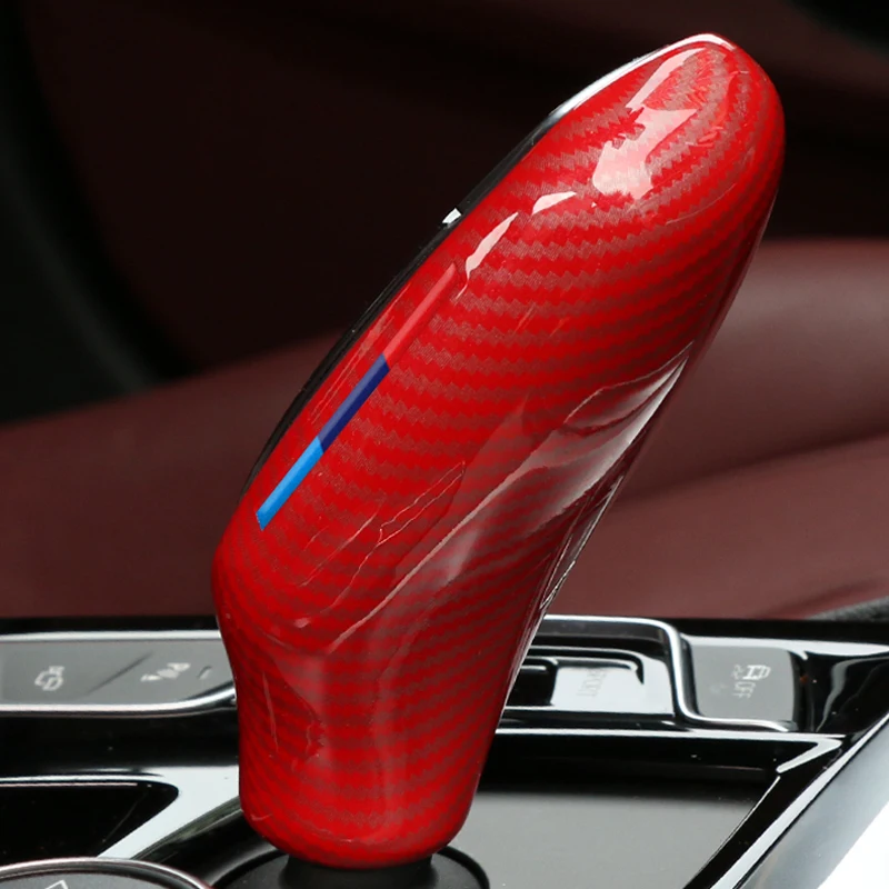 1 pc Carbon Fiber car Gear Shift Knob Cover M Performance sticker decoration For BMW 5 Series G30 G01 G02 cover | Автомобили и