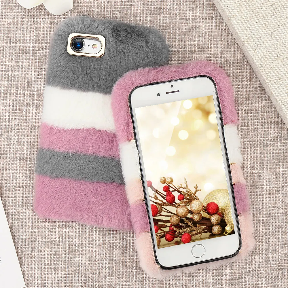 Pepmune Luxury Cute Fur Fluffy Case For iPhone 11 Pro Max Xr Xs X Girl Winter Soft Phone Cover Apple 8 Plus 7 6S 6 5 5S SE |