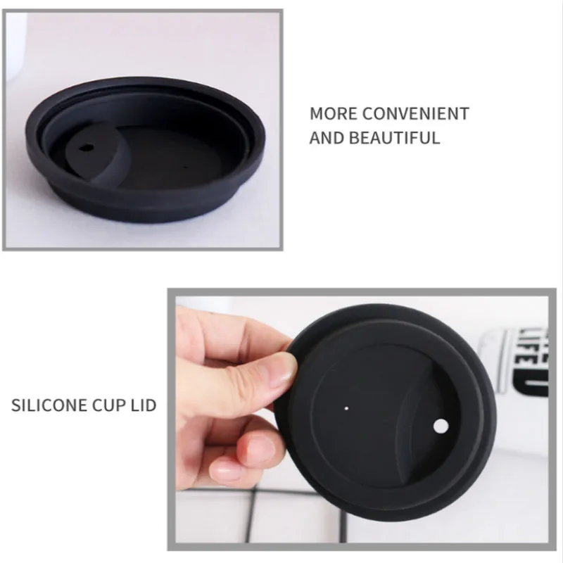 

Portable Coffee Cup with Silicone Lid Stainless Steel Coffee Mugs Tea Milk Cups Hot Drinkware Car Home Office Travel Accessories