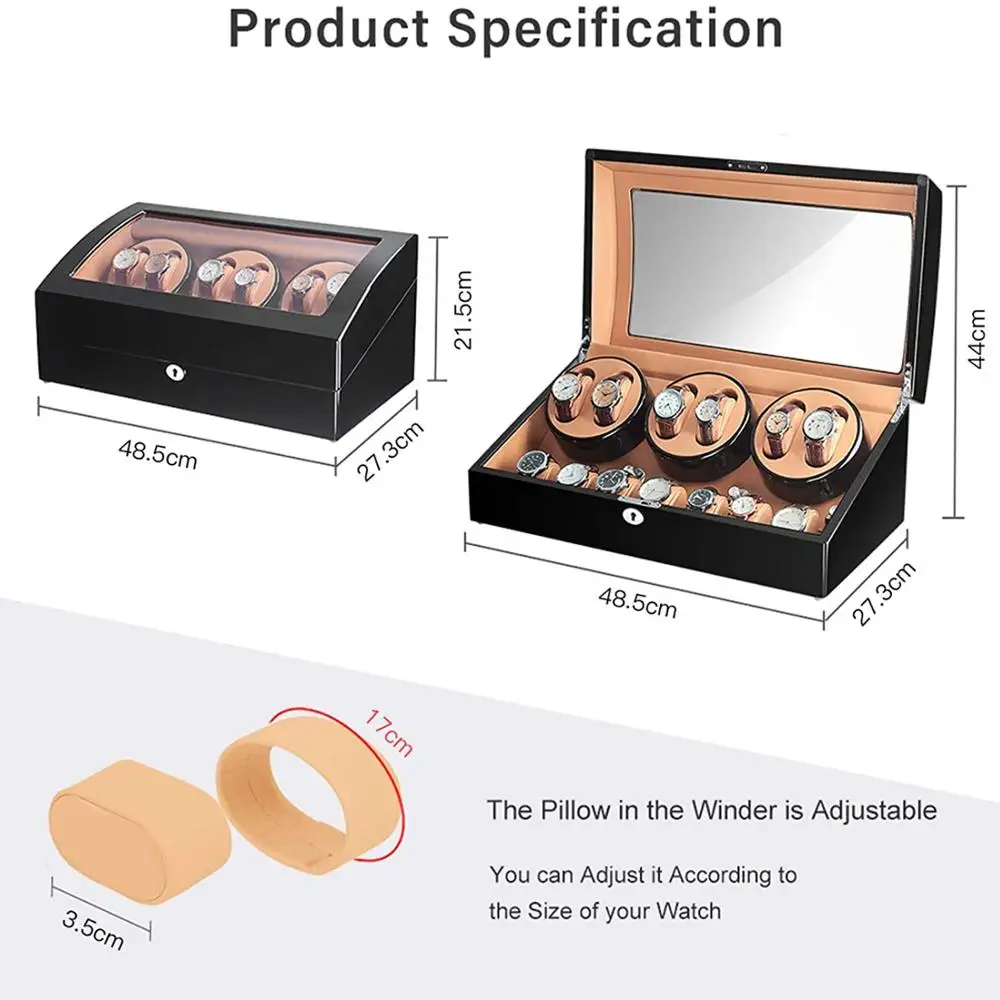 

LUNDA Luxury Automatic watches box with Mabuchi motor LCD touch screen and Remote control Watch winder box AAA