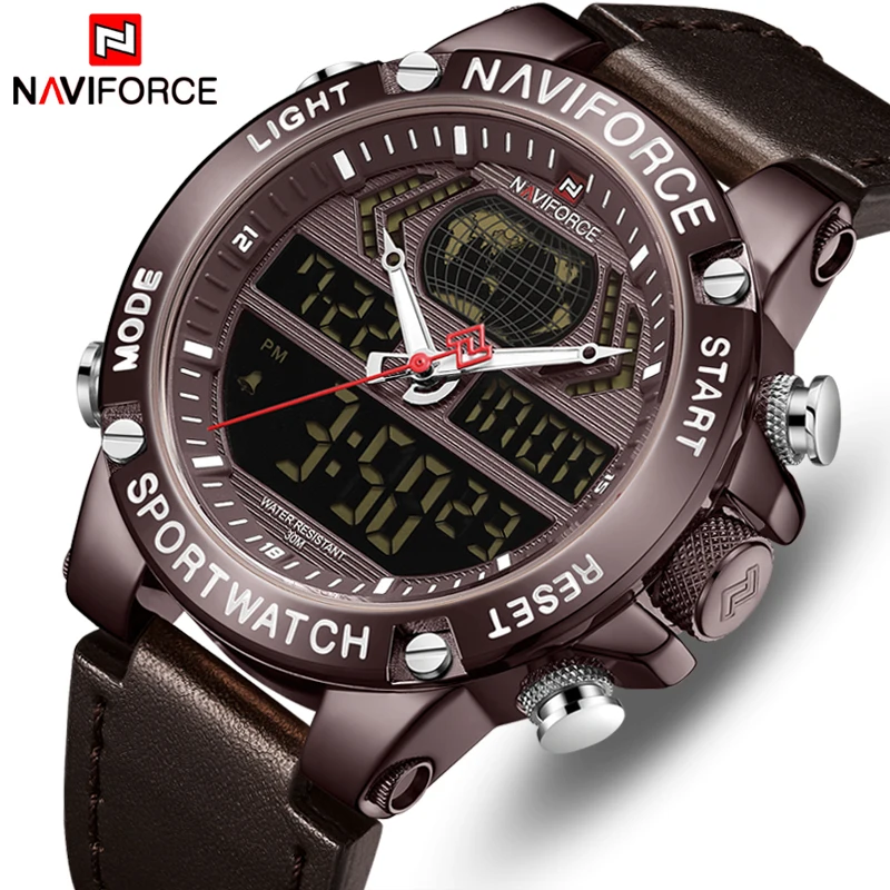 Часы наручные NAVIFORCE Мужские кварцевые брендовые модные роскошные спортивные в