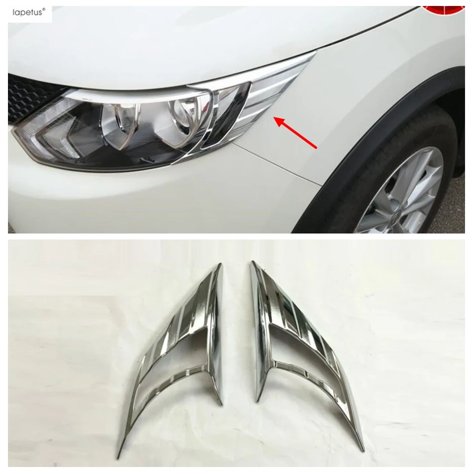 

Lapetus ABS ! Accessories For Nissan Qashqai J11 2014 2015 2016 Front Head Light Lamp Eyebrows Molding Cover Kit Trim 2 Pcs