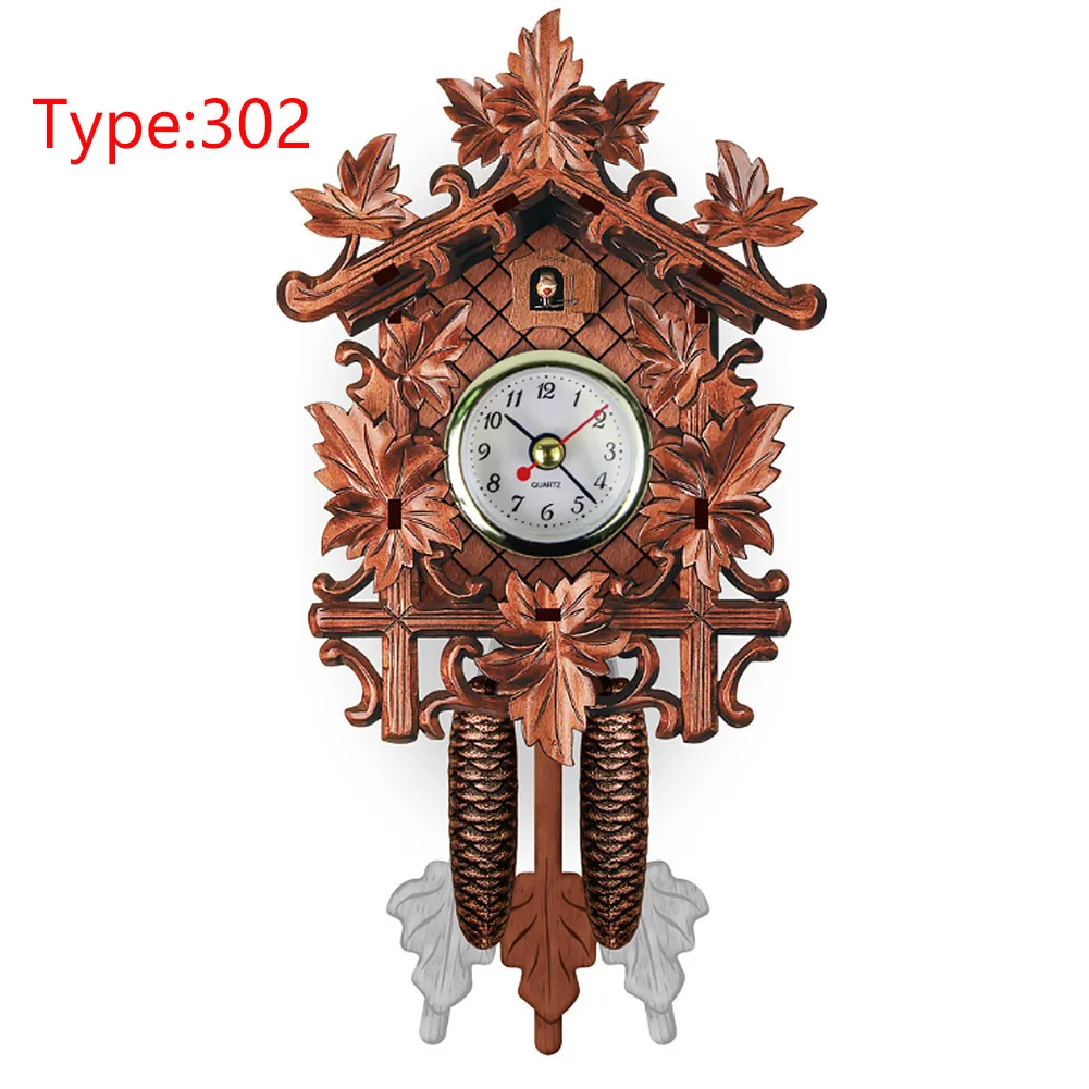 Винтажные украшения для дома 115X225X50mm настенные часы с птицей Висячие деревянные