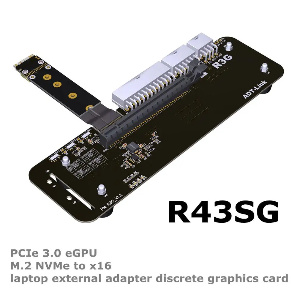 

R43SG Laptop graphics card external to M.2 nvme PCIe3.0 x4 docking station extension adapter riser eGPU For ITX STX NUC notebook