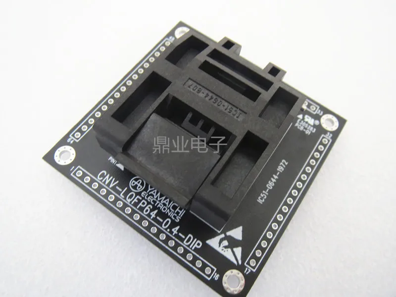 Clamshell LQFP64/DIP IC51-0644-1972 7mm*7mm*0.4mm spacing 0.4mm  IC Burning seat Adapter testing seat Test Socket test bench