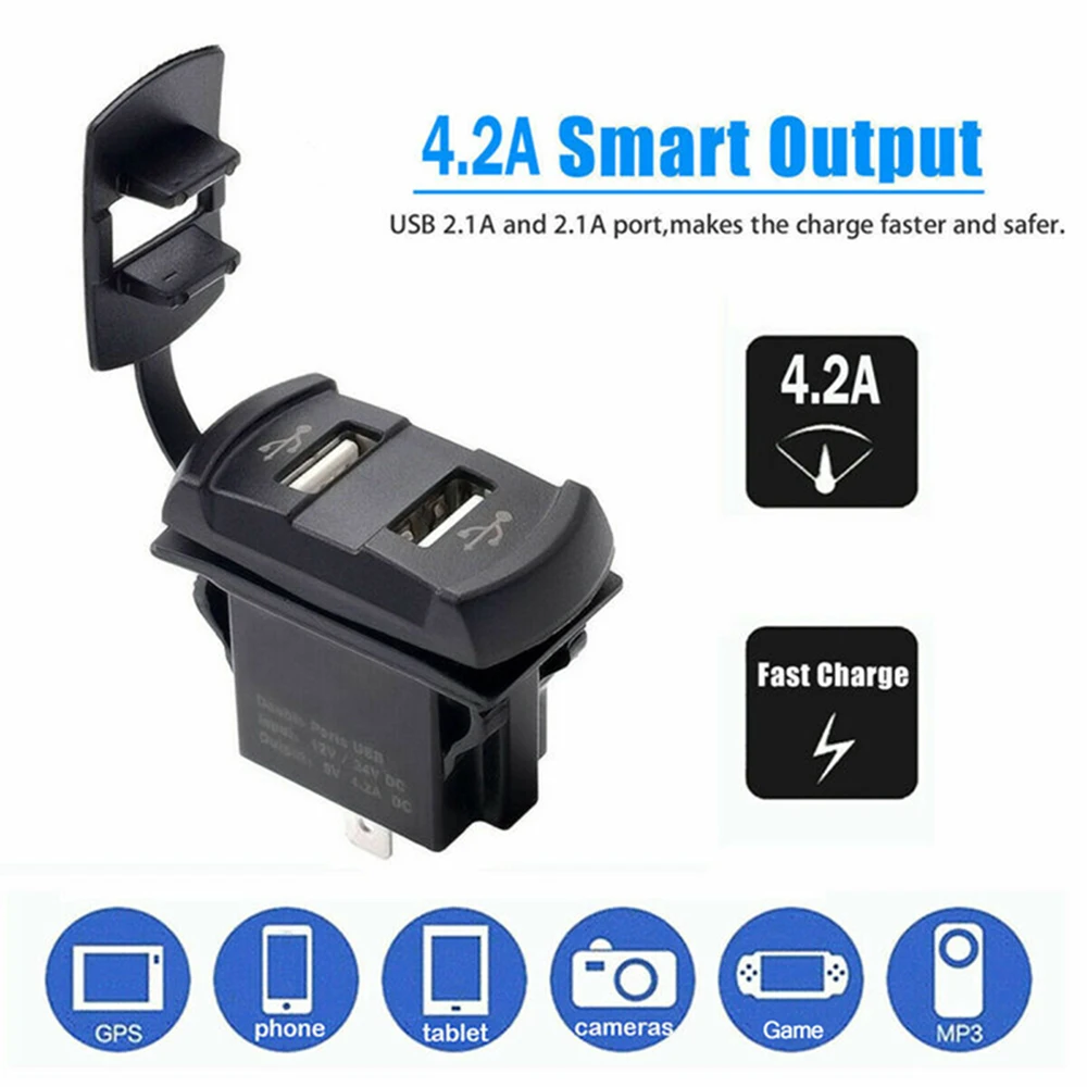 Зарядное устройство цифровой дисплей Вольтметр IP67 Водонепроницаемый + кабель