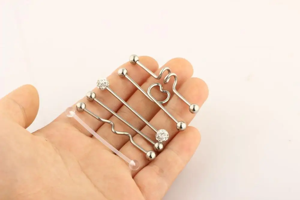 6 шт./лот шикарные Спиральные кольца из нержавеющей стали Для Пирсинга Ушей