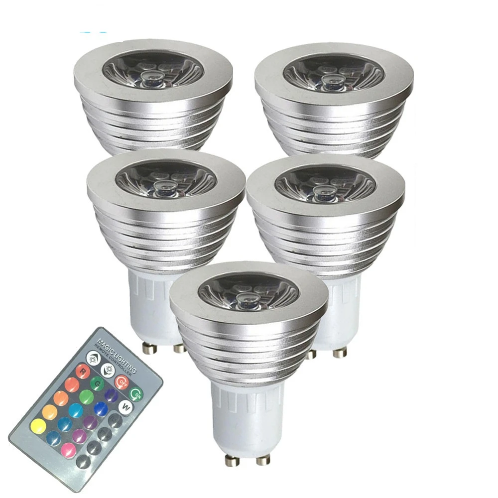 NEWKBO 5 шт. GU10 3W RGB цвет меняющийся прожектор с ИК-пультом дистанционного управления