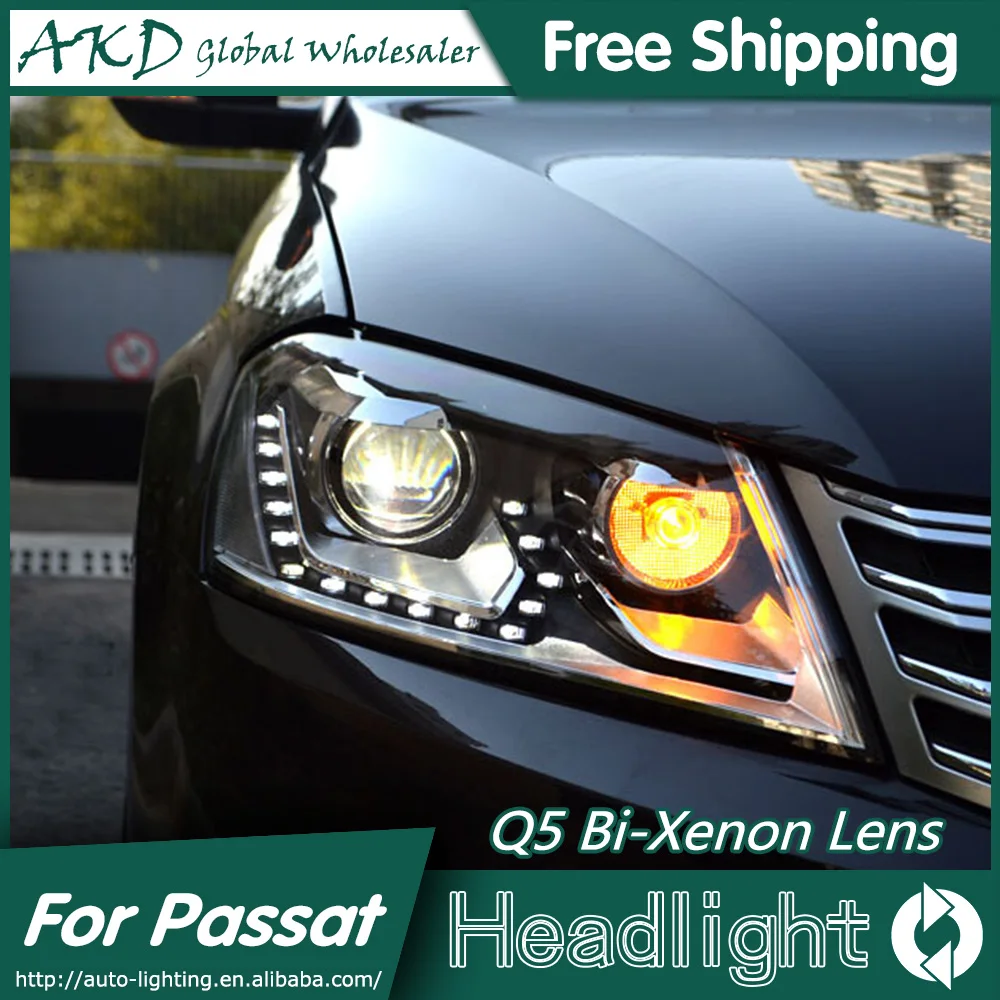 AKD автостайлинг для VW Passat B7 2012 2016 светодиодный ные фары Европейская версия ДХО