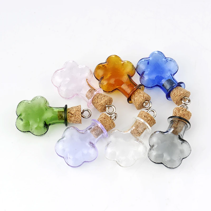 5 шт. маленькая цветная бутылка желая стеклянные поделки подарки DIY брелок и