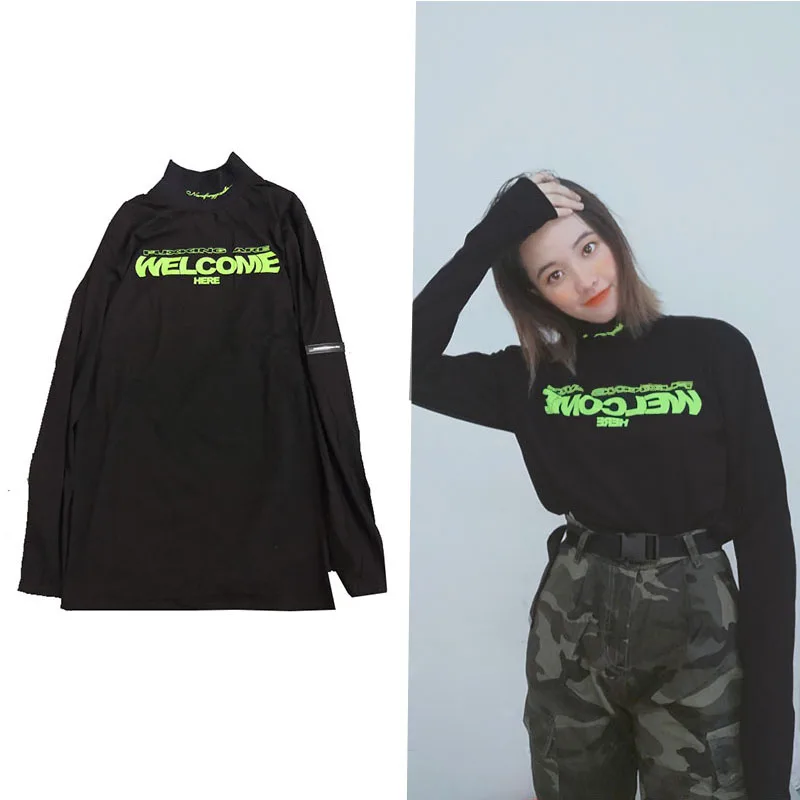 Хлопковая футболка женская с длинным рукавом Женские топы Футболка Весна Осень