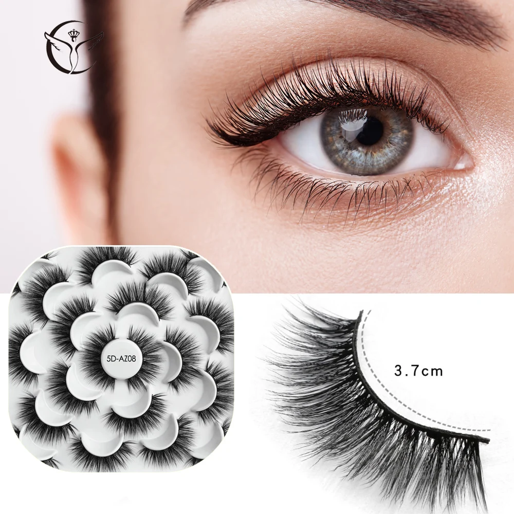 

5/8/10 Pairs 3D Mink Lashes in Bulk,Mixed Dramatic Natrual Mink EyeLashes Packaging,Messy Fluffy Long Faux Cils Lashes Pack