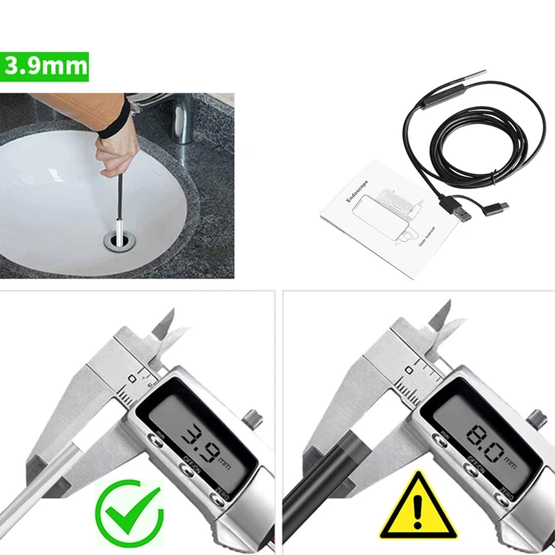 

USB Endoscope 3 in 1 Borescope 3.9mm Waterproof