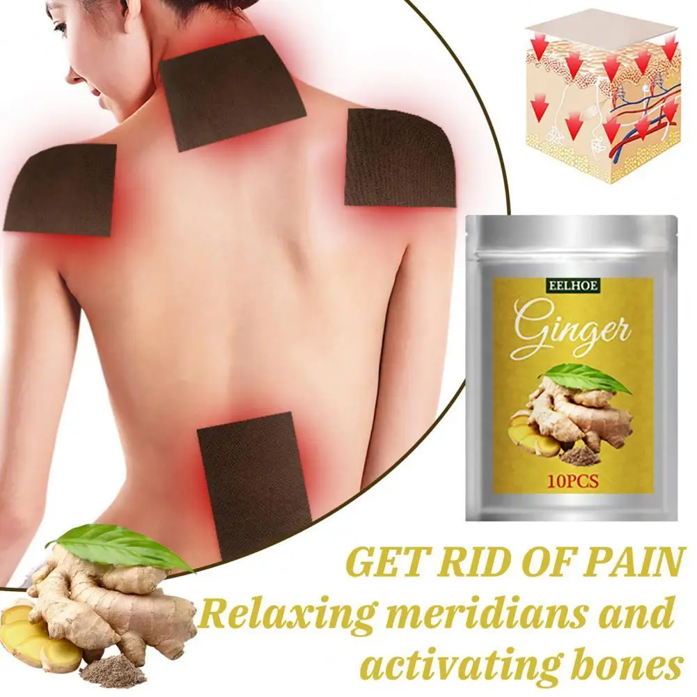 

10/20Pcs Ginger Detox Patch Body Neck Knee Pad Pain Relief Swelling Chinese Ginger Adhesive Pads Ginger Detox Patch Foot Care