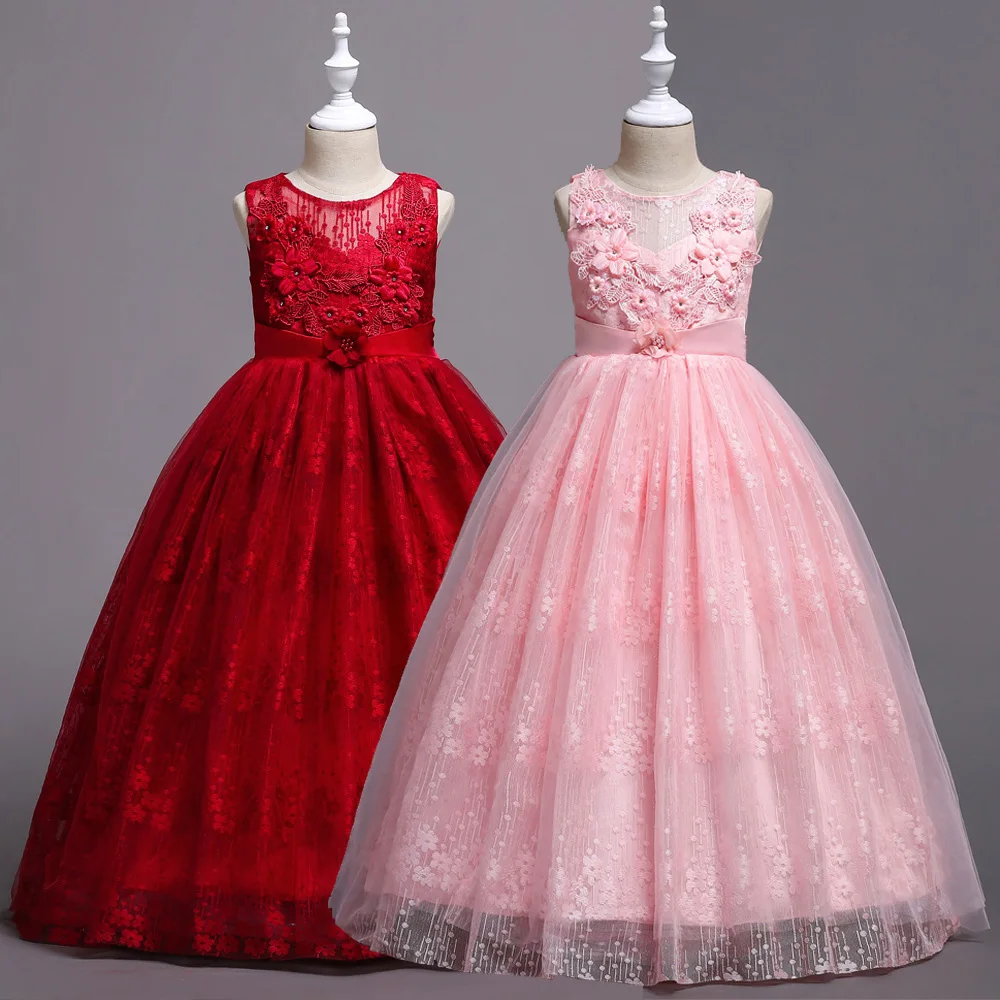 First communion dresses for Girls Wedding Evening Party Princess Lace Tulle Dress Frocks Costumes vestidos 6 8 10 12 14 16 Years | Детская
