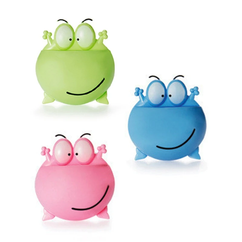 

Cute Cartoon Frog Toothbrush Holder Bathroom Accessories Wall Suction Toothpaste Rack Storage Organizer Cute Cartoon Frog Toothb