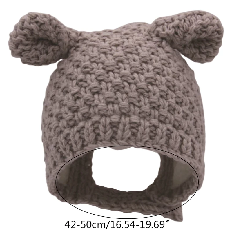 

Baby hat Winter Warm Baby Beanie Cap Ear Protection Knitted Solid Color Hat for Kid Child