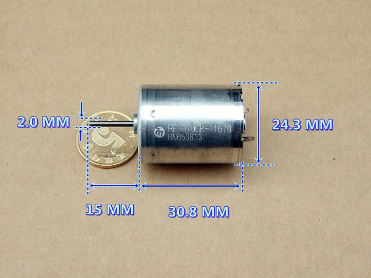 2pcs MABUCHI RF-370CB-11670 DC 12V-24V 6250RPM Precious Metal Brush Mute Micro Motor ss