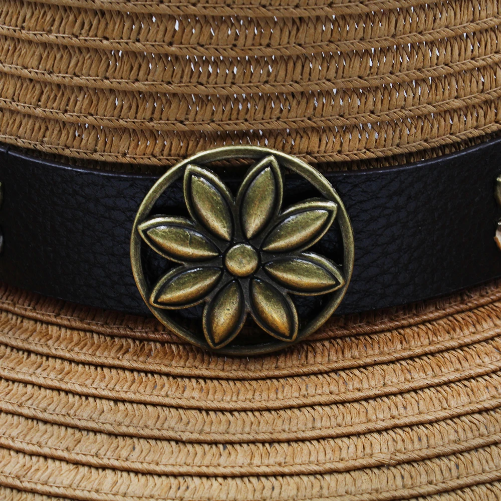 Винтажная соломенная шляпа LUCKYLIANJI для мужчин и женщин Панама в Западном