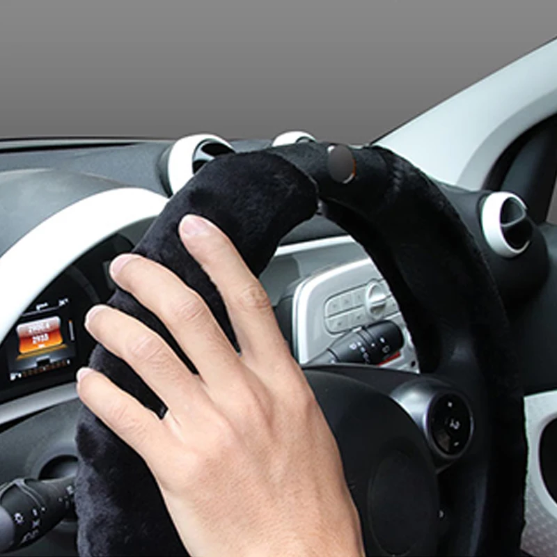 Автомобильный плюшевый чехол на руль внутреннее нескользящее украшение для Mercedes
