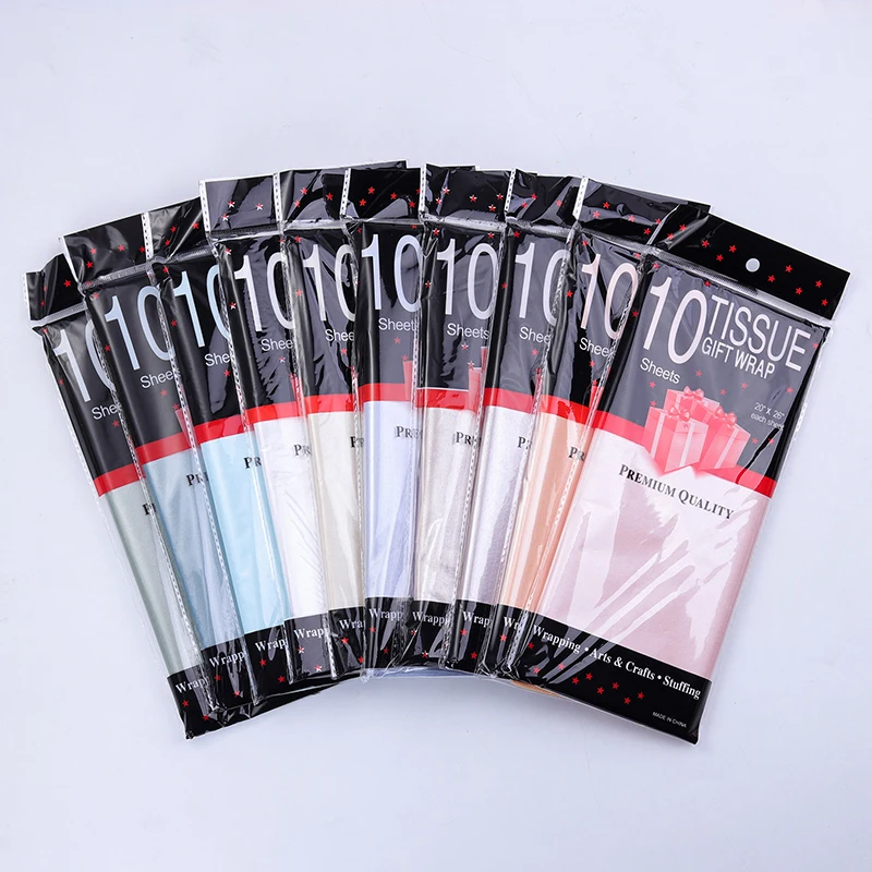 

Metallic Color and Pearl Color 50*66cm 10 Sheets Tissue Paper DIY Handmade Craft Paper Flowers Gift Packing Wedding Supplies