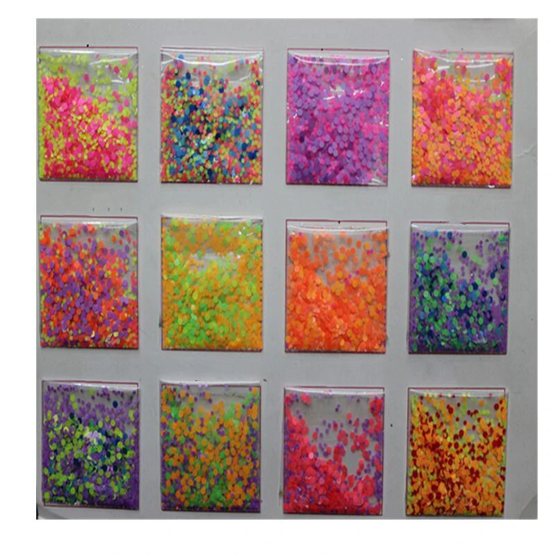 Неоновые круглые Блестки (точки) 50 г 1 мм 2 3 мм|Блестки для ногтей| |