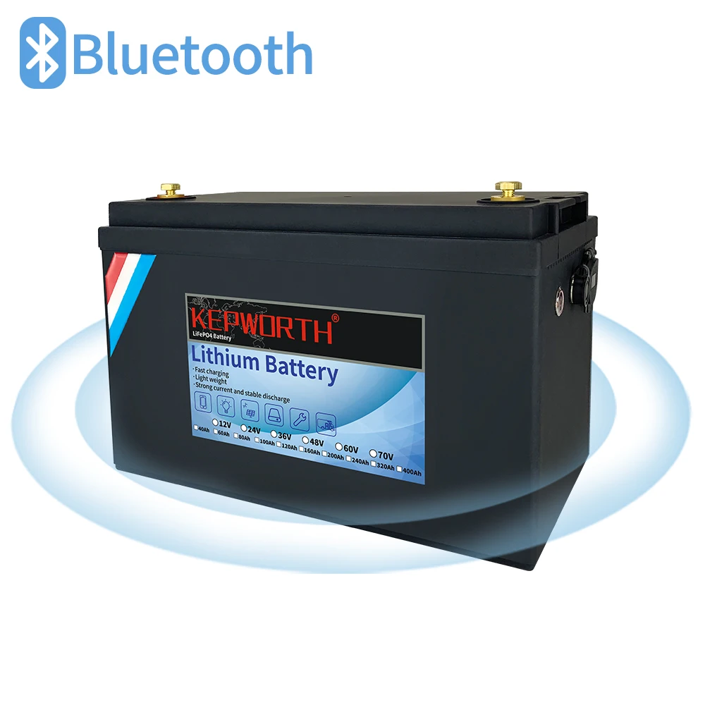 

New 12V 100Ah LiFePO4 Storage Battery Built-in Bluetooth BMS Lithium Power Batteries 6000 Cycles For RV Campers Golf Cart Off
