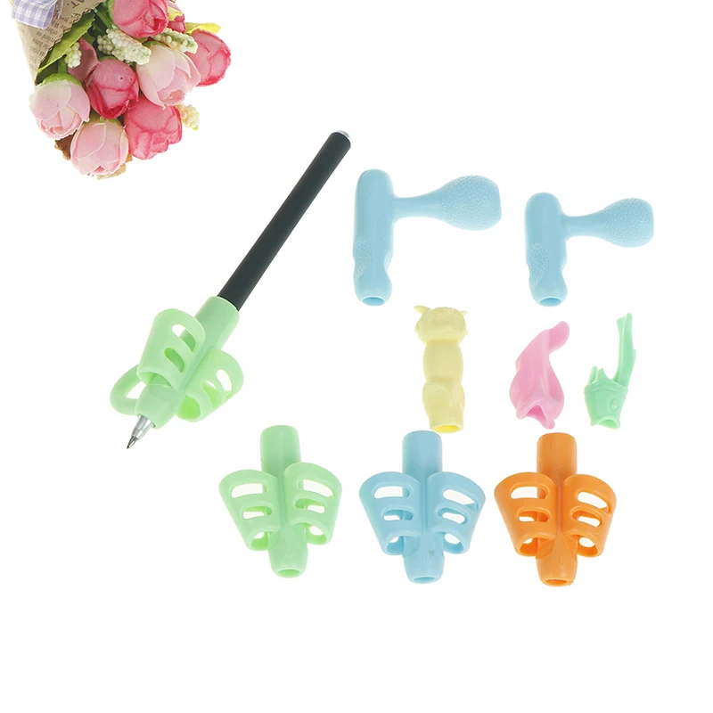 

10Pcs Diffierent Style Plastic Pen Holder Children Students Pen Writing Aid Grip Posture Correction tools