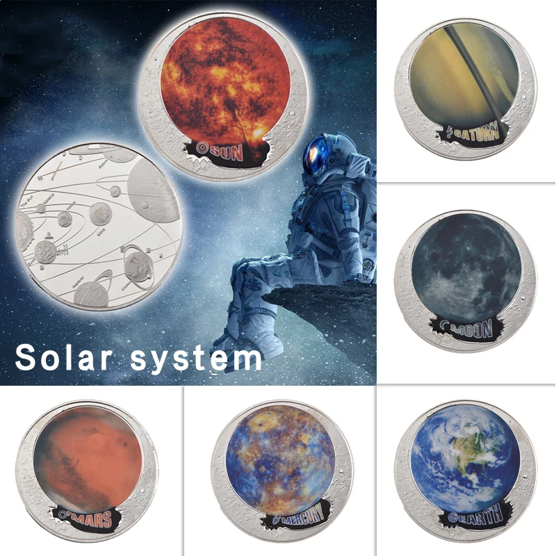 WR 10 шт. серебряные монеты с системой солнечных батарей коллекционные предметы