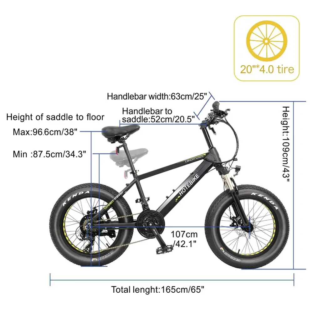 HOTEBIKE 36V 350W Мощный толстый Электрический велосипед со скрытой литиевой батареей