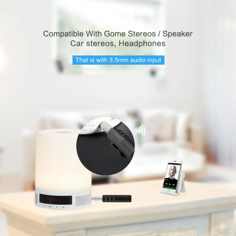 Portable Wireless Bluetooth 4.1 Receiver Back Clip 3.5mm Stereo Audio Adapter Blutooth Auxiliary Car Headphone Jack|headphone jack bluetooth