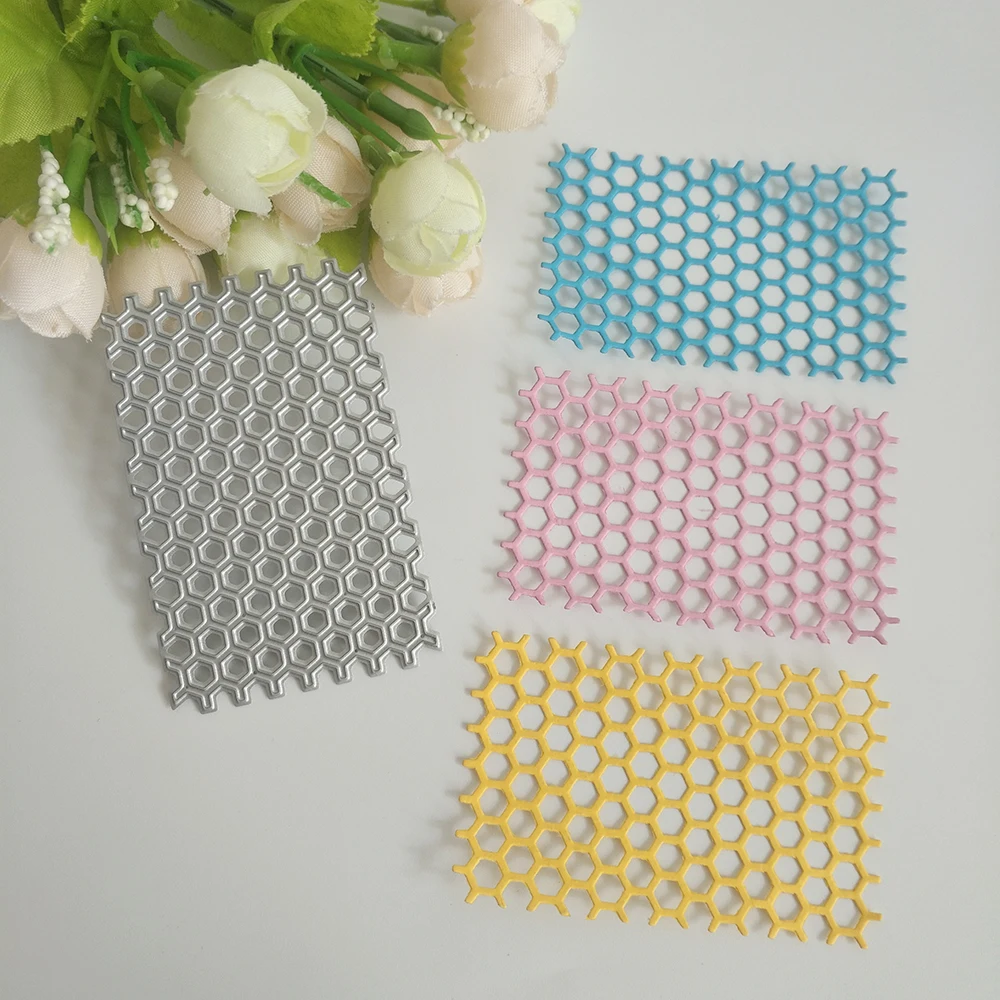 New exquisite honeycomb mesh decoration cutting dies photo album cardboard DIY gift card decoration embossing crafts