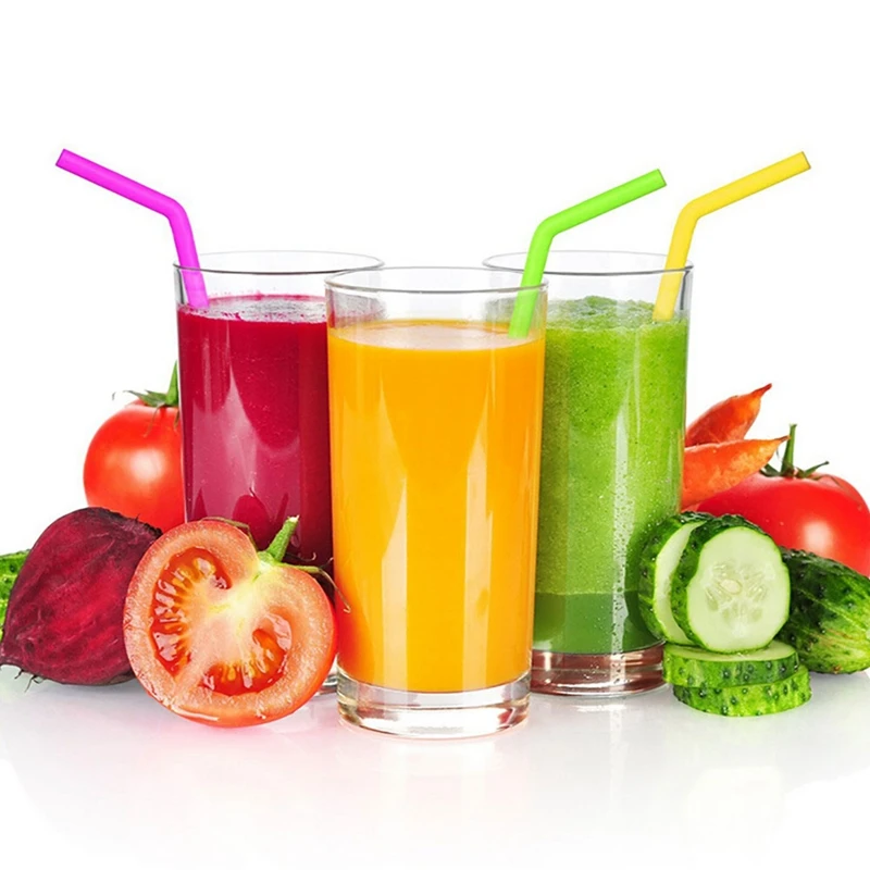 Горячая продажа 8 многоразовые трубочки пищевого качества силиконовые соломинки